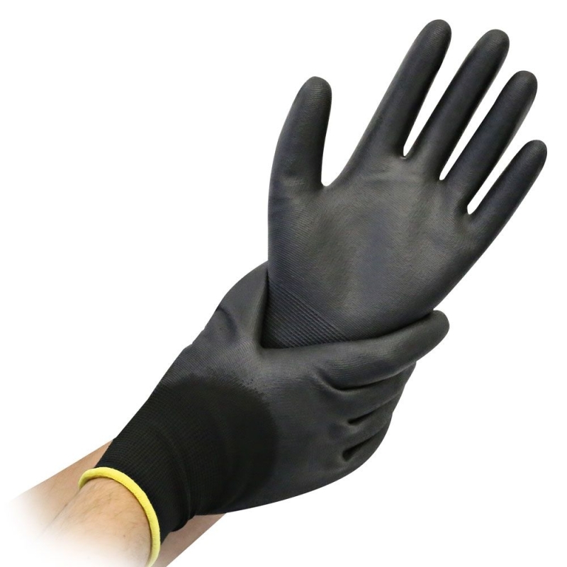 Feinstrickhandschuhe Black Ace, 3/4-beschichtet | PU-Beschichtung, Grösse S