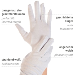 Baumwollhandschuh, weiss, Gr. 6/XS