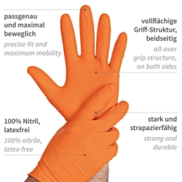 Nitrilhandschuh Power Grip, puderfrei, Grösse XL