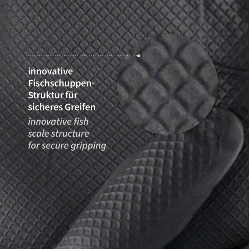 Nitrilhandschuh Power Grip, puderfrei, Grösse M, schwarz