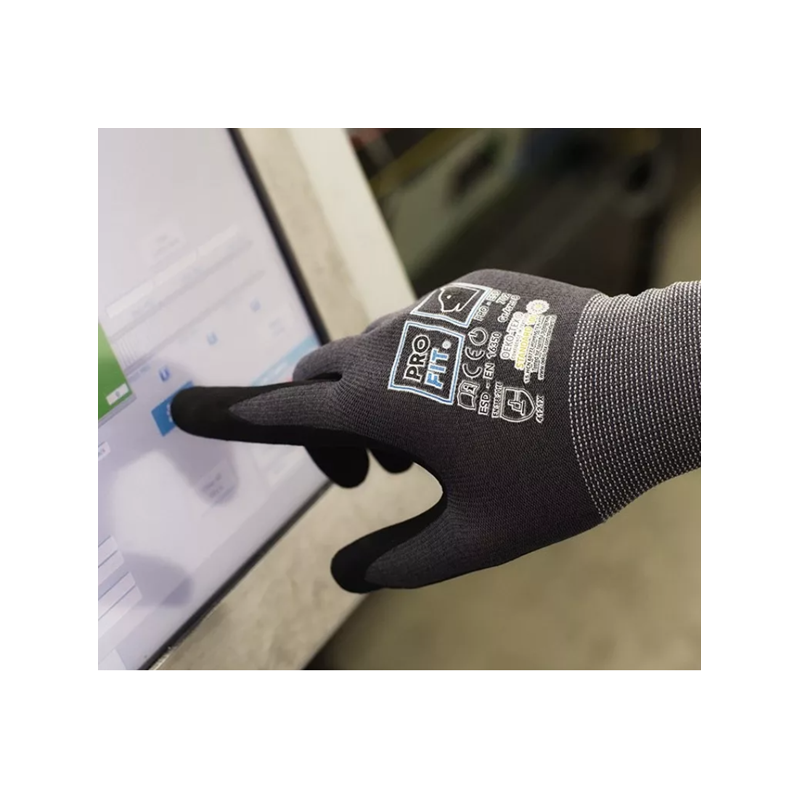Gants en nitrile Pro ESD gris/noir, taille 9