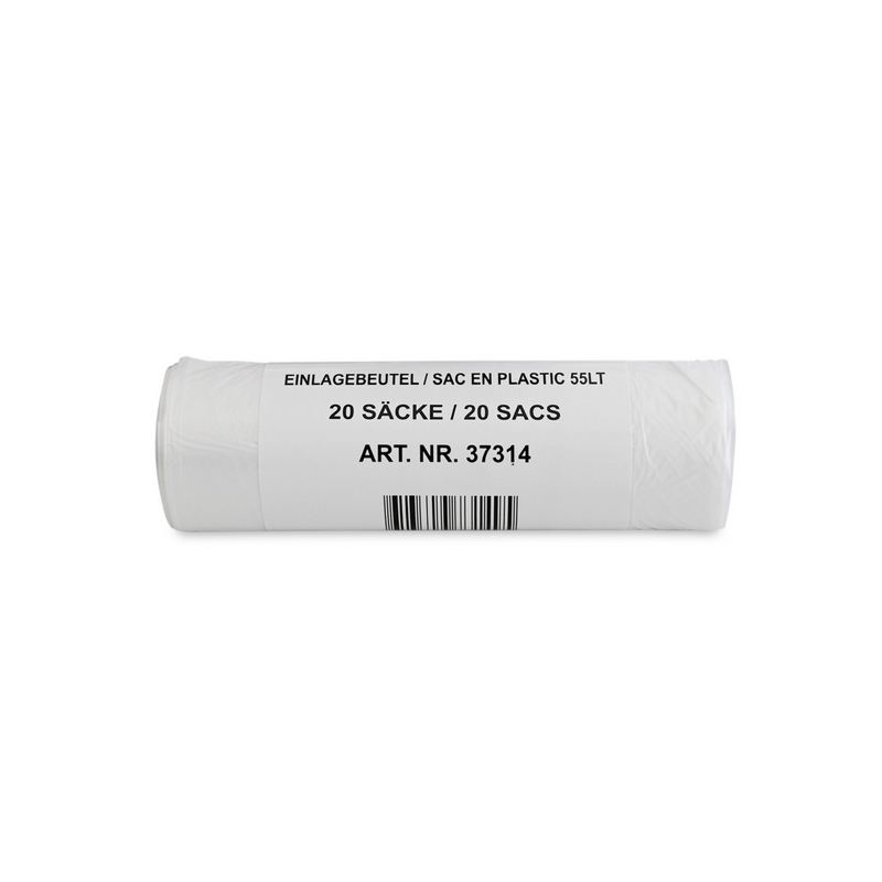 Sac polyvalent de 55 litres, 20 sacs par rouleau, 0,008 mm, avec bande de fermeture