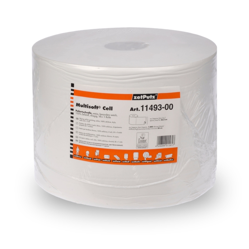 Multisoft® Polier- und Reinigungstuchrolle, weiss, 4-lagig, ca. 1000 Abrisse à 380 x 265 mm