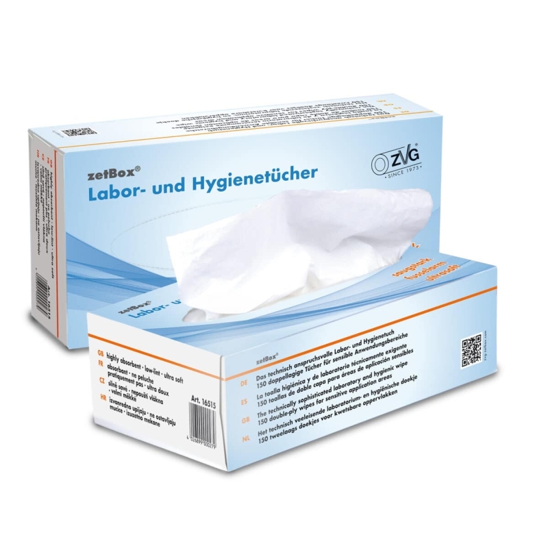 Boîte cosmétique zetBox® blanc, boite à 150 tissus, 2 couches, env. 200 x 210 mm