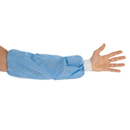 Protège-manches avec poignets tricotés | SMS, couleur bleu, longueur 45 cm