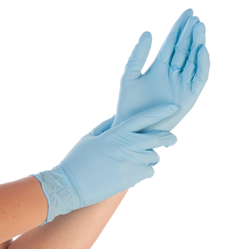 Gant en nitrile Control, bleu, poudré, taille L/9, 100 pcs