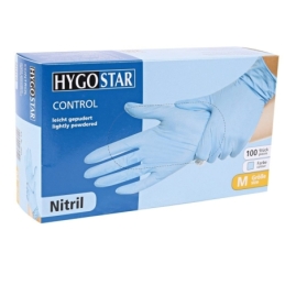Gant en nitrile Control, bleu, poudré, taille L/9, 100 pcs