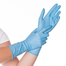 Gant en nitrile Safe Long, bleu, non poudré, taille 8/M, 100 pcs