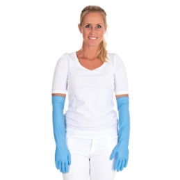 Gant en nitrile Extra Safe Superlong, bleu, taille 9/M, longueur 50 cm