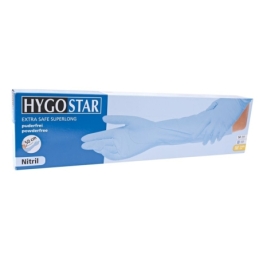 Gant en nitrile Extra Safe Superlong, bleu, taille 9/M, longueur 50 cm