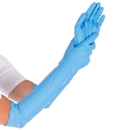 Gant en nitrile Extra Safe Superlong, bleu, taille 11/XL, longueur 50 cm