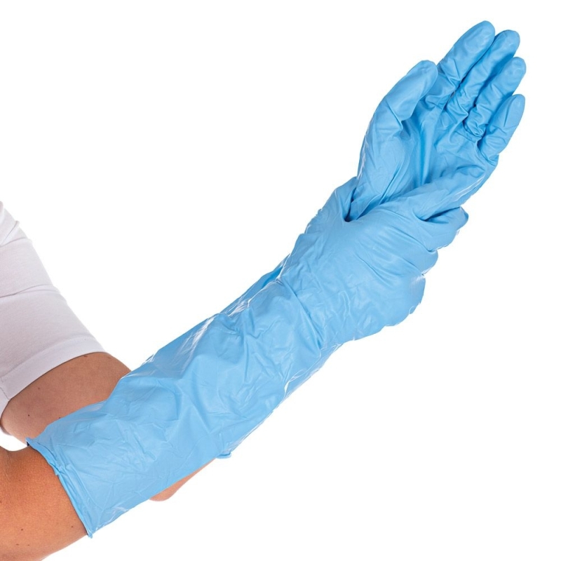 Gant en nitrile Extra Safe Superlong, bleu, taille 10/L, longueur 40 cm