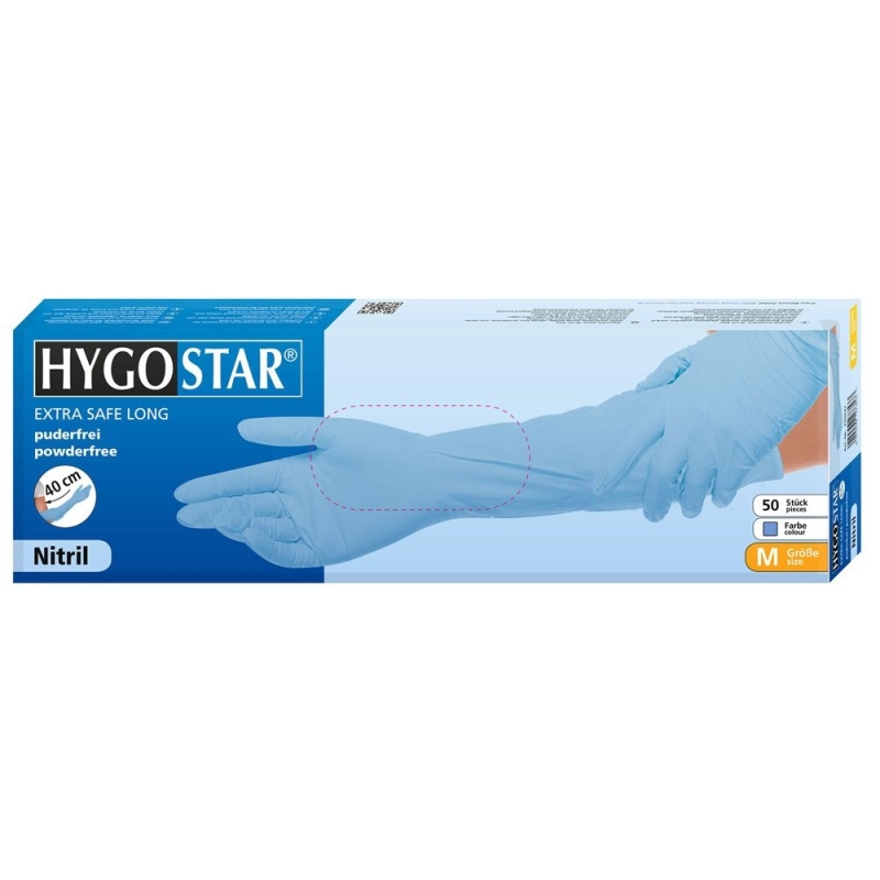 Gant en nitrile Extra Safe Superlong, bleu, taille 10/L, longueur 40 cm