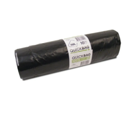 Sac poubelle 110 litres, 10 sacs/rouleau, 0,050 mm, avec cordon de serrage