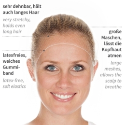 Haarnetze | Nylon, Farbe weiss / Grösse 55 cm