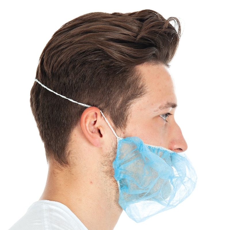 Couvre-barbe Large | PP, couleur bleu, longueur 50 cm, largeur 30 cm, taille universelle