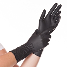 Gant en nitrile Safe Long, noir, non poudré, taille 7/S, 100 pcs.