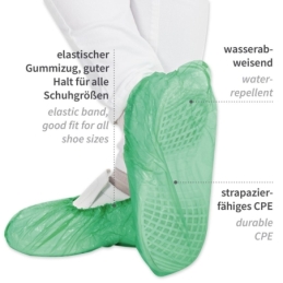 Couvre-chaussures | CPE, couleur vert, longueur 41 cm