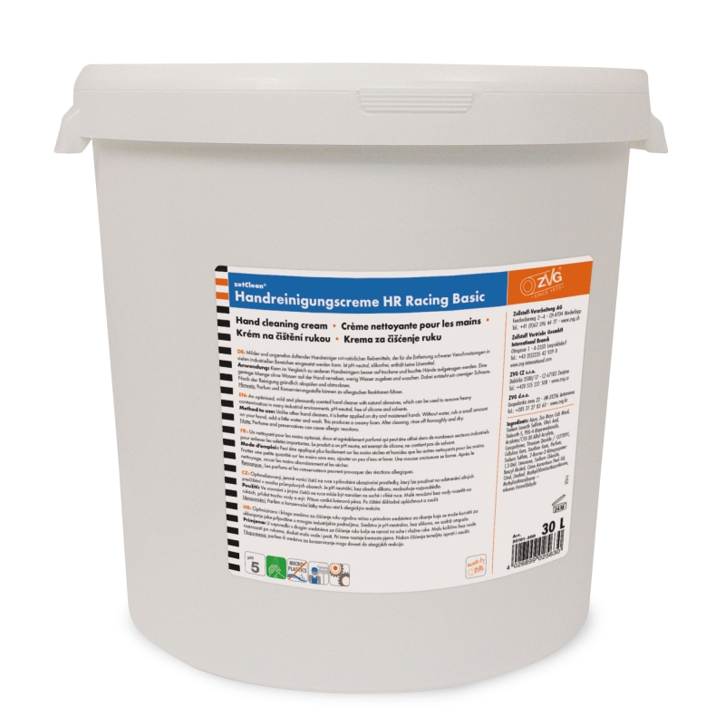 Crème nettoyante pour les mains HR Racing Basic, seau de 30 l