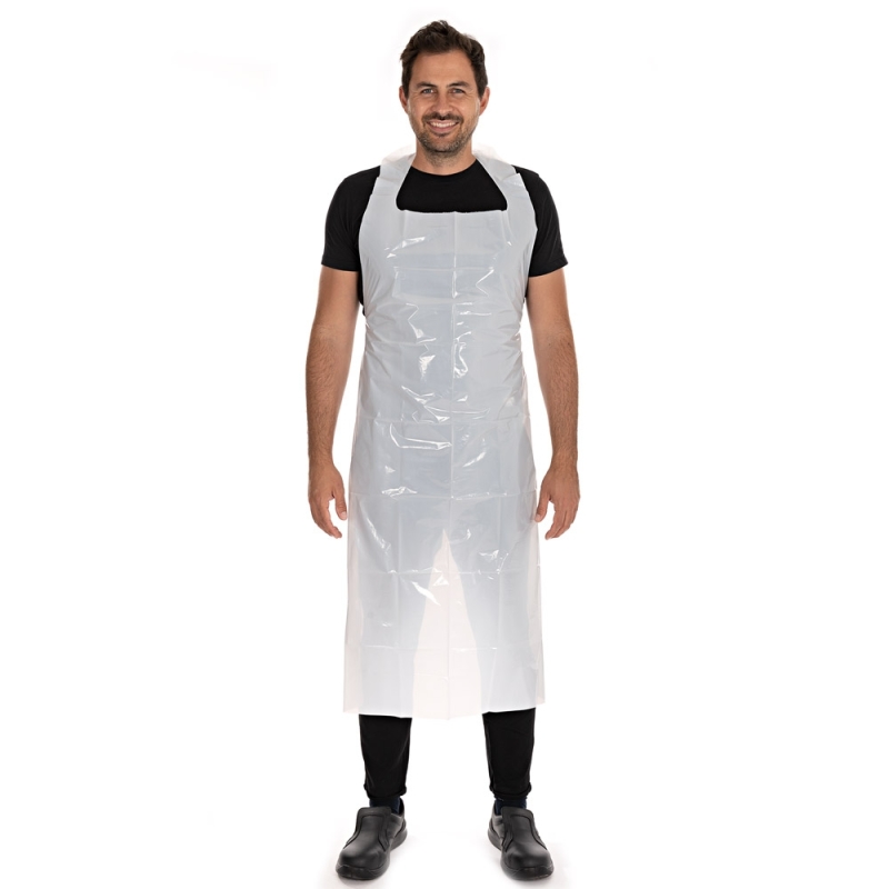 Einwegschürzen antistatisch ca. 40my | LDPE / 140 x 75 cm weiss