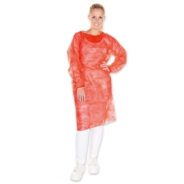 Kittel mit Armgummi | PP, Farbe rot, Länge 115 cm, Umfang 140 cm, Grösse L