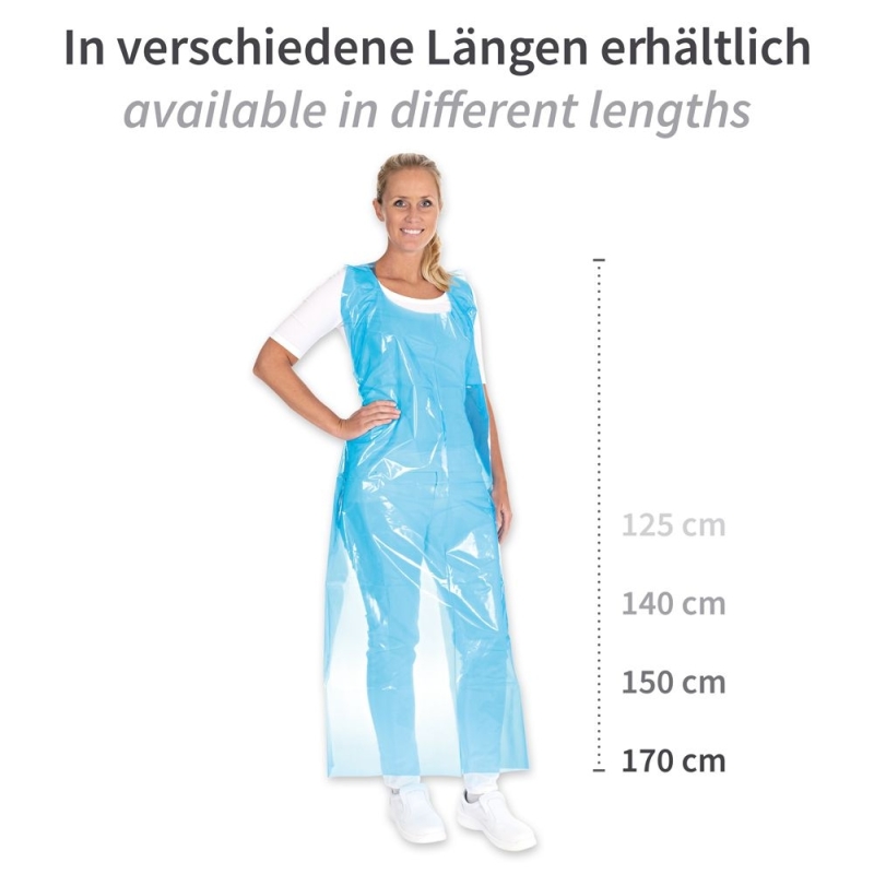 Einwegschürzen ca. 60my | LDPE / 170 x 60 cm, blau