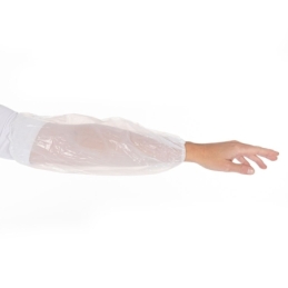 Ärmelschoner Eco | PE, maschinell gefertigt, Farbe weiss, Länge 40 cm