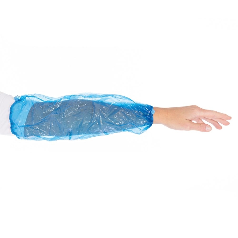 Ärmelschoner Eco | PE, maschinell gefertigt, Farbe blau, Länge 40 cm