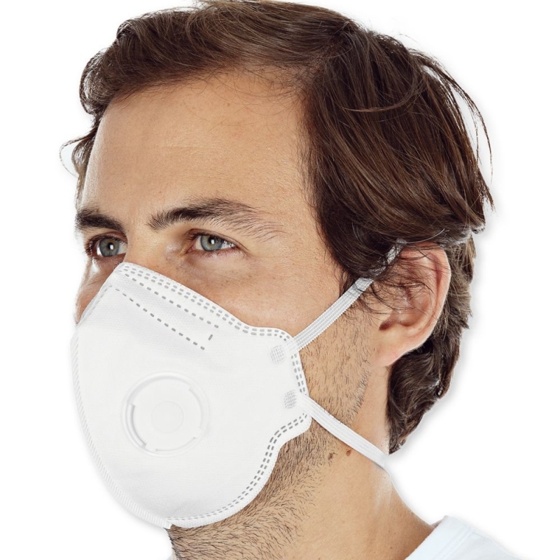 Atemschutzmasken FFP2 NR mit Ventil, vertikal faltbar | PP