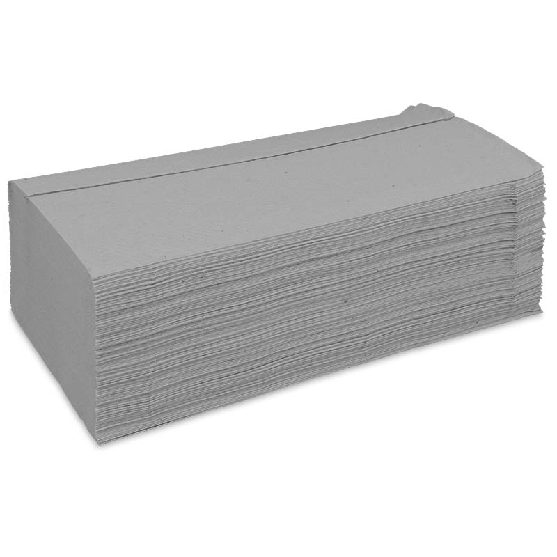 Essuie-main plié en V, gris, 1 couche, env. 250 x 230 mm