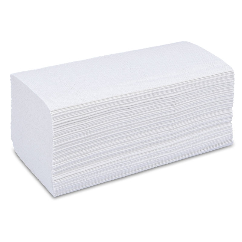 Essuie-main plié en V, blanc, 2 couches, env. 250 x 230 mm