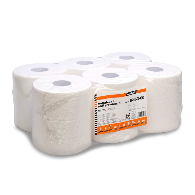 Rouleau essuie-mains, blanc brillant, 2 couches, env. 450 feuilles de 220 mm x 160 m