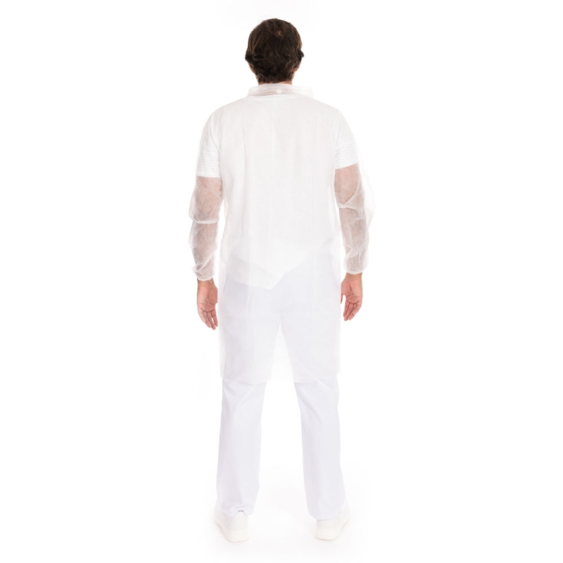 Besucherkittel Eco mit Druckknöpfen | Farbe weiss, Gr. L, PP 105 x 125 cm
