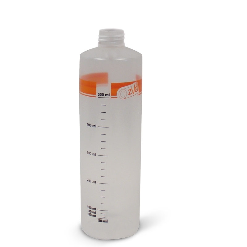 Bouteille cylindrique vide nature, 500 ml sans bouchon, filetage 24/410
