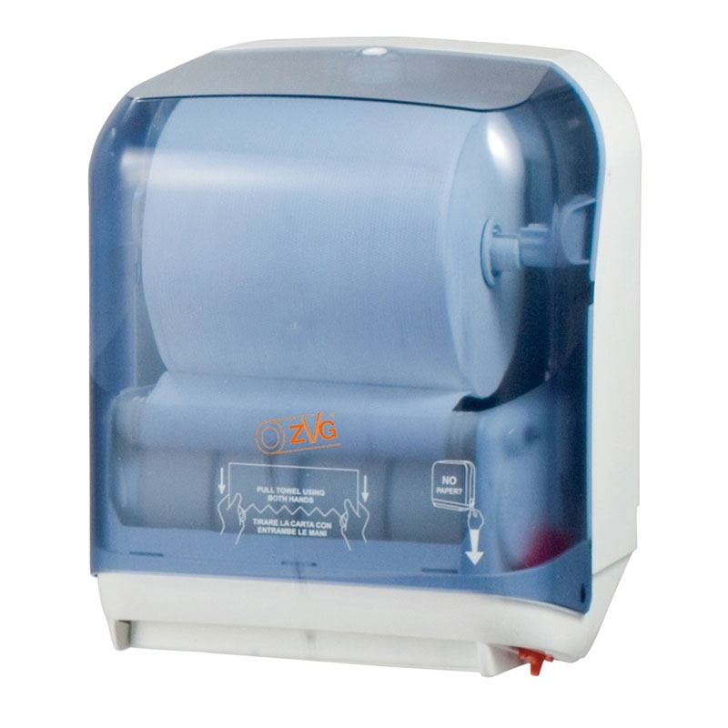 Rollenhandtuchspender mit automatischem Schnitt, transparent