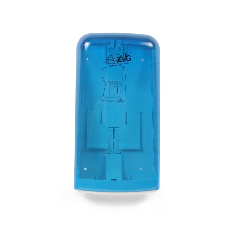 Toilettenpapierrollenspender für 2 Kleinrollen, blau transparent