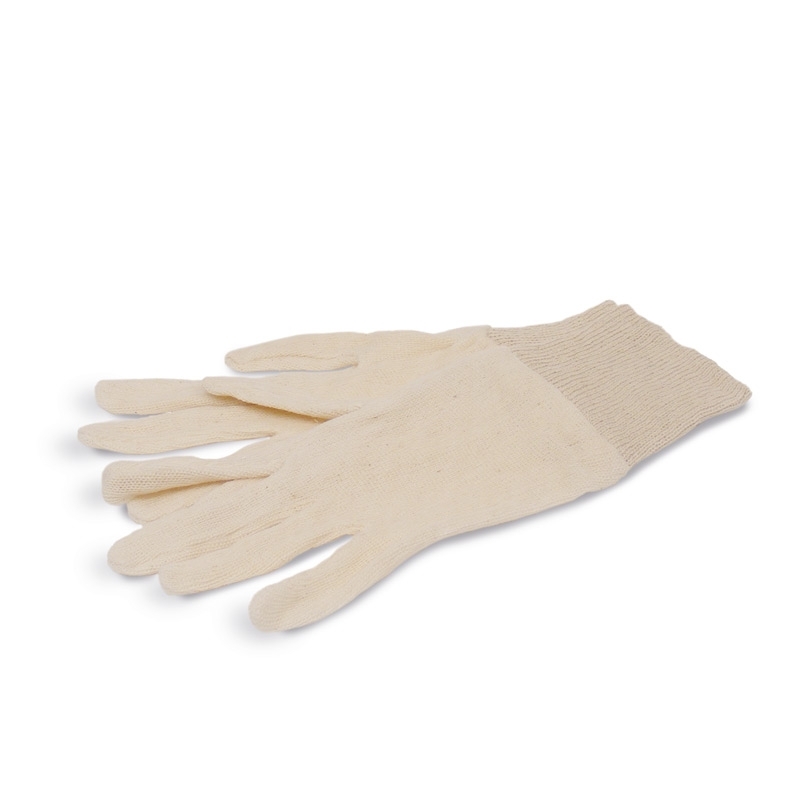 Gants en coton, beige, taille homme, 12 paires