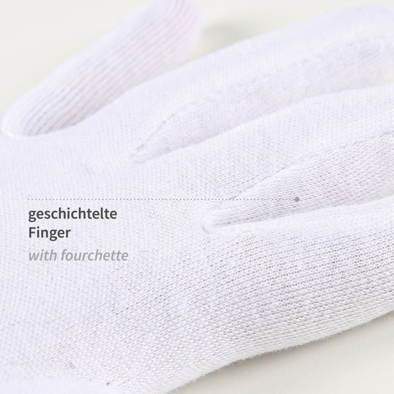 Gants en coton, blanc, taille 6/XS