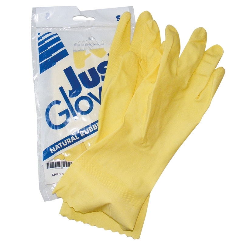 Gants de nettoyage et de plâtre en latex, jaune, taille 7/S