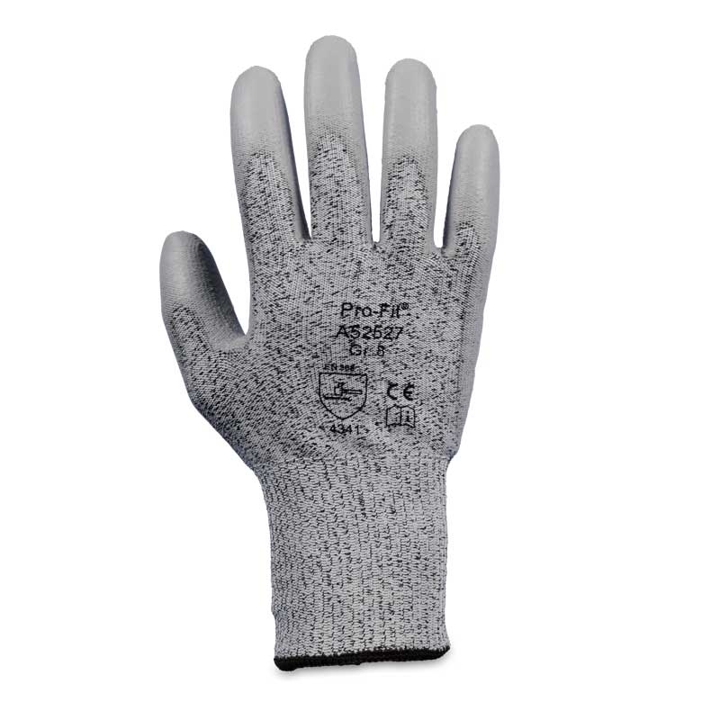Gants de protection anticoupures PU Safety First niveau 3, gris, taille 9/L